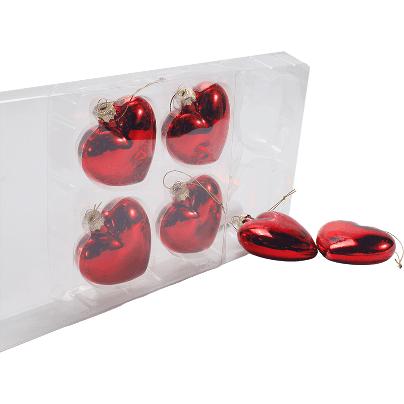 Hand-Blown Glass Heart Christmas Ornament 