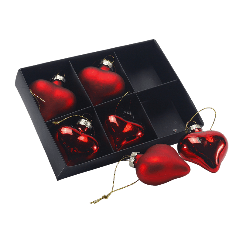 Hand-Blown Glass Heart Christmas Ornament 