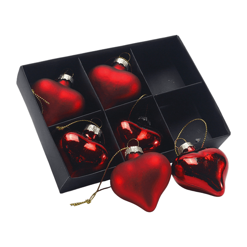 Hand-Blown Glass Heart Christmas Ornament 