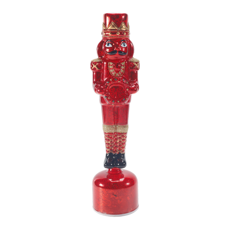 Hand-Blown Mercury Glass Nutcracker Candle Holder