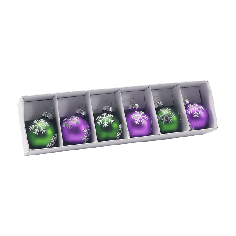 Festive Glass Christmas Ball Ornament Set