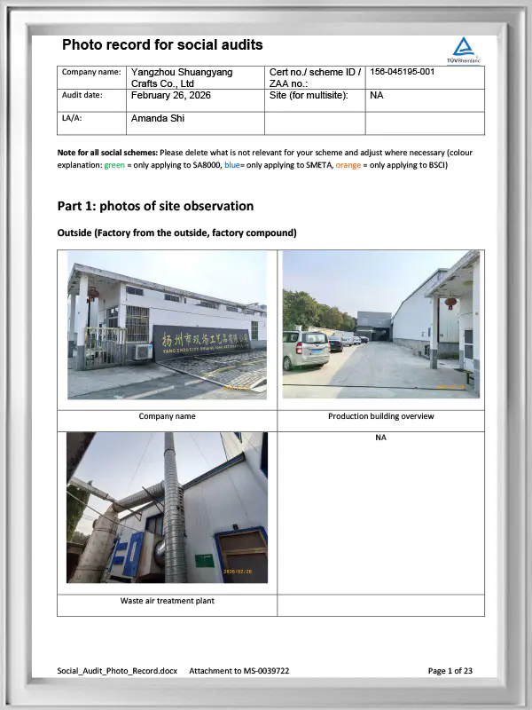 Yangzhou Shuangyang Crafts Co., Ltd.