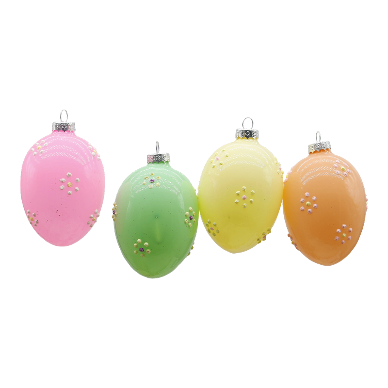 6*8cm Easter Glass Egg Decor Set