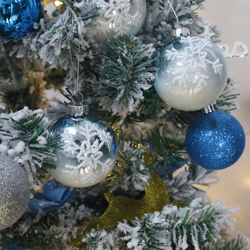 8×8×8cm Indoor Christmas Decorative Glass Ball