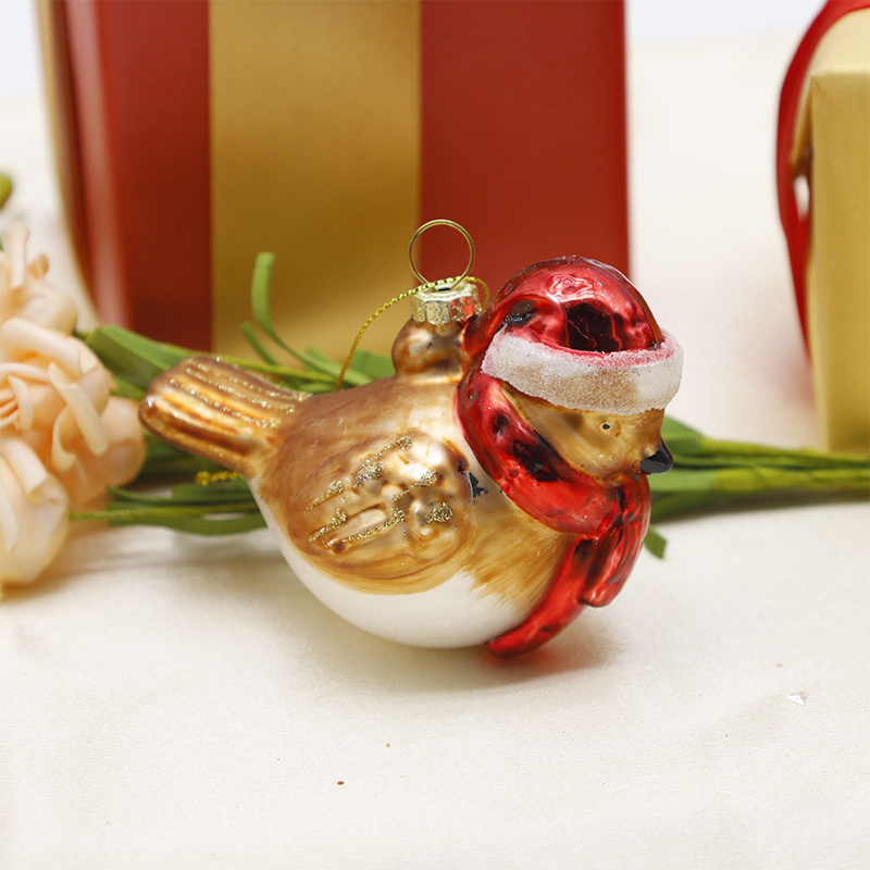 Animal-Shaped Christmas Glass Ornament Hanging Decor