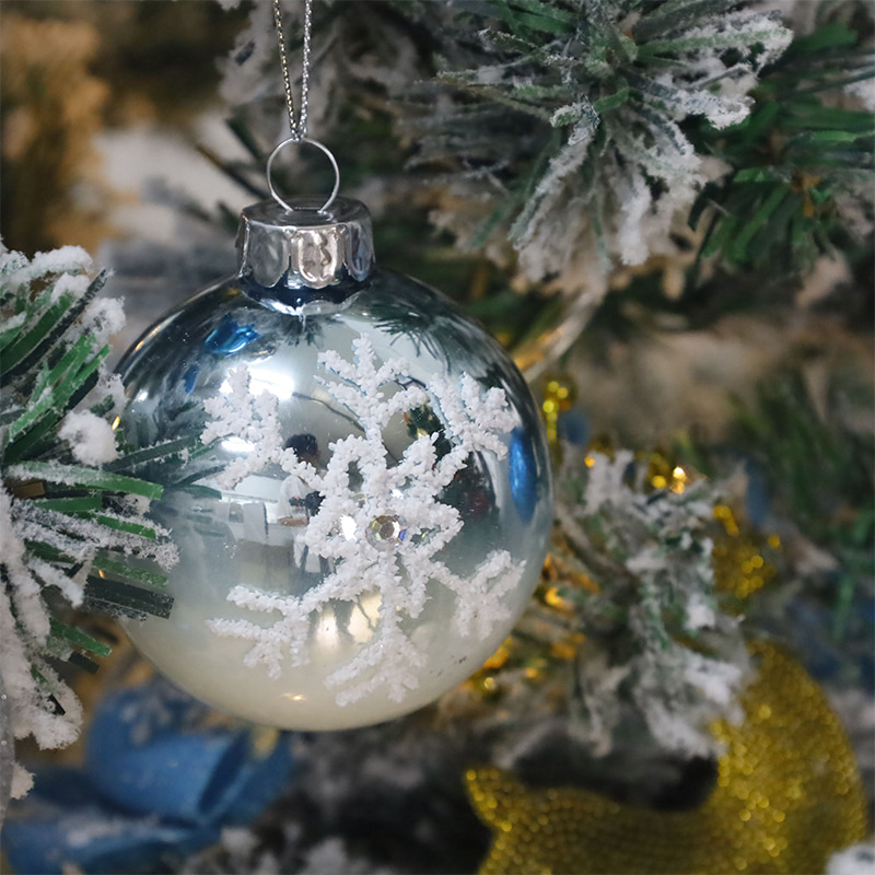8×8×8cm Indoor Christmas Decorative Glass Ball