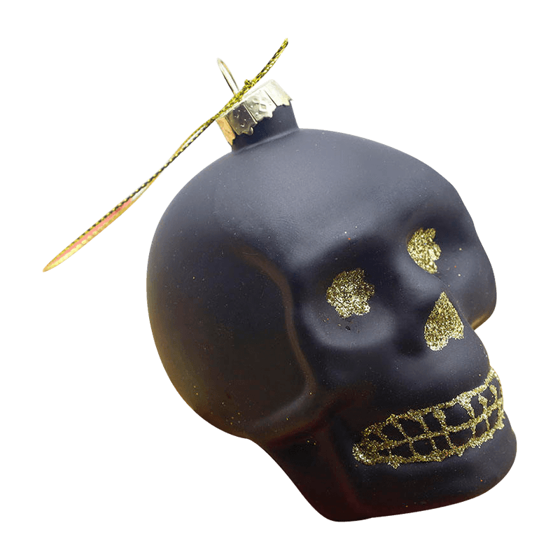 8*9cm Halloween Glass Skull Ornament Set