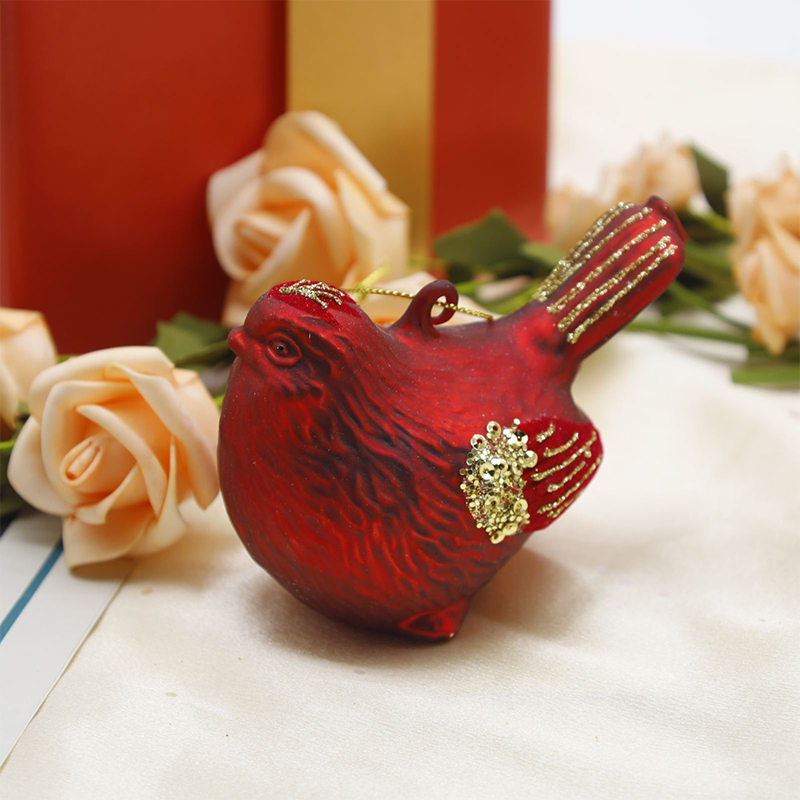 Animal-Shaped Christmas Glass Ornament Hanging Decor