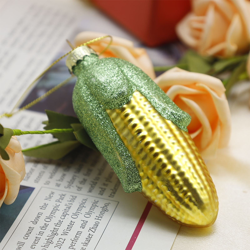 Vegetable-Shaped Christmas Glass  Hanging Ornaments