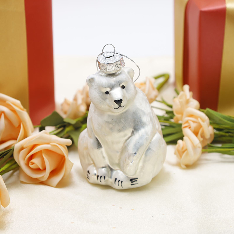 Animal-Shaped Christmas Glass Ornament Hanging Decor