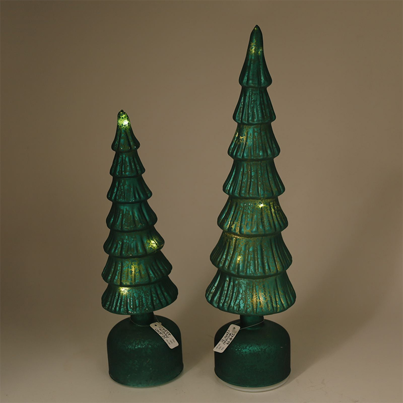 10×25/10×30 Glass LED Illuminated Christmas Tree Decorative Ornament