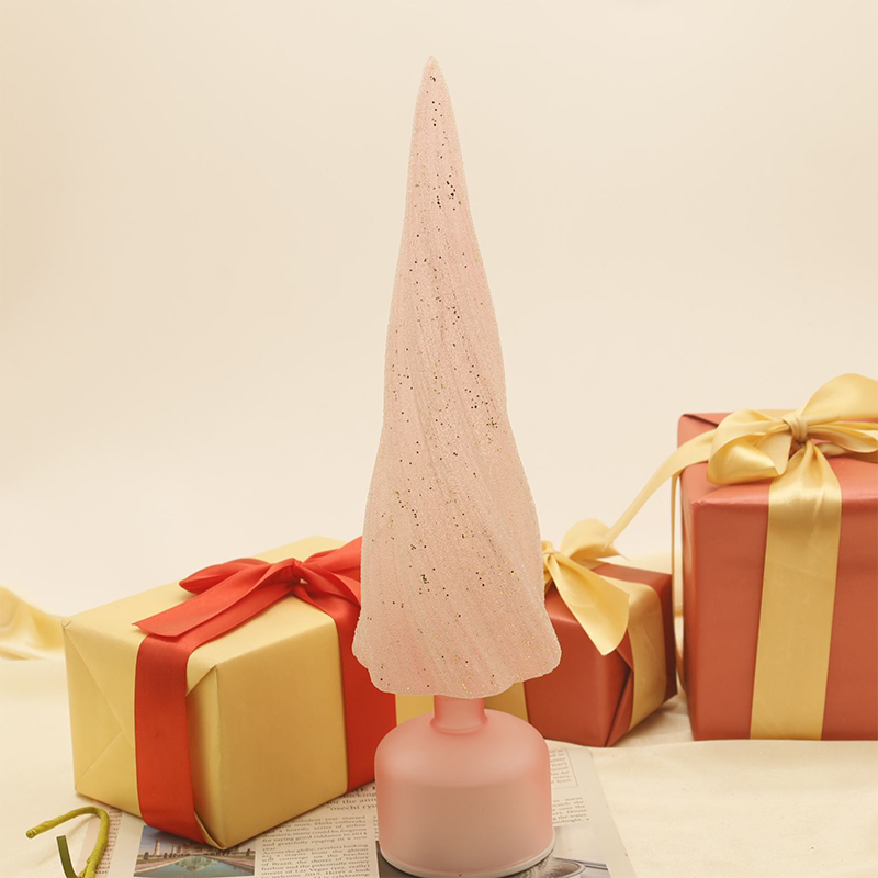 10×33 cm & 10×38 cm Sizes Festive Rotatable Glass Christmas Tree with LED Lights