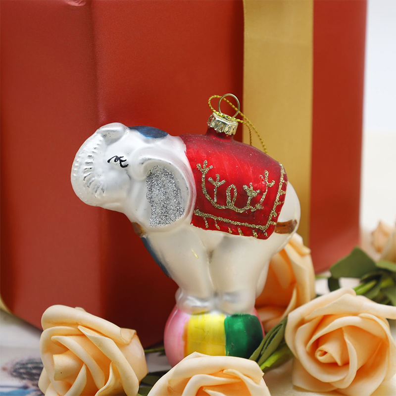 Animal-Shaped Christmas Glass Ornament Hanging Decor