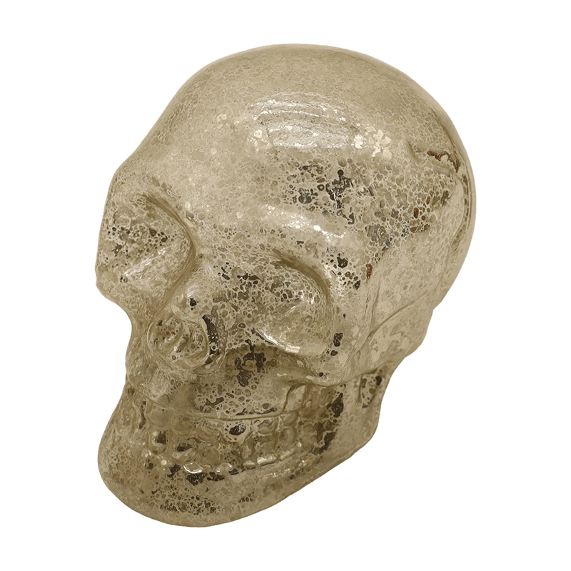 8*9cm Hand-painted Halloween Glass Skull Ornament Set