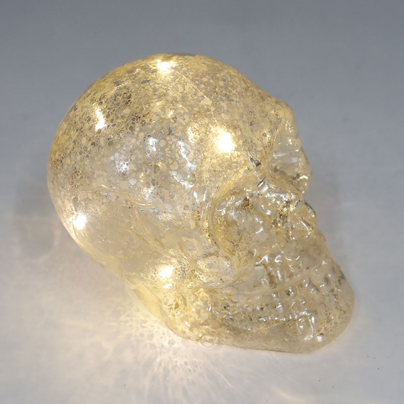 8*9cm Hand-painted Halloween Glass Skull Ornament Set