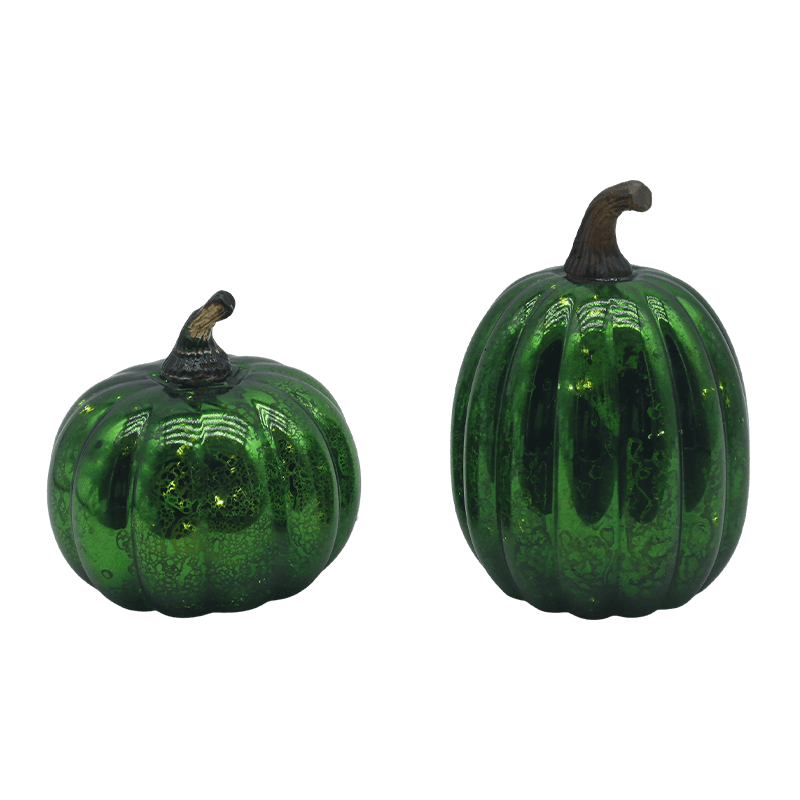 12*15cm Halloween LED Glass Pumpkin Lamp Tabletop Ornament