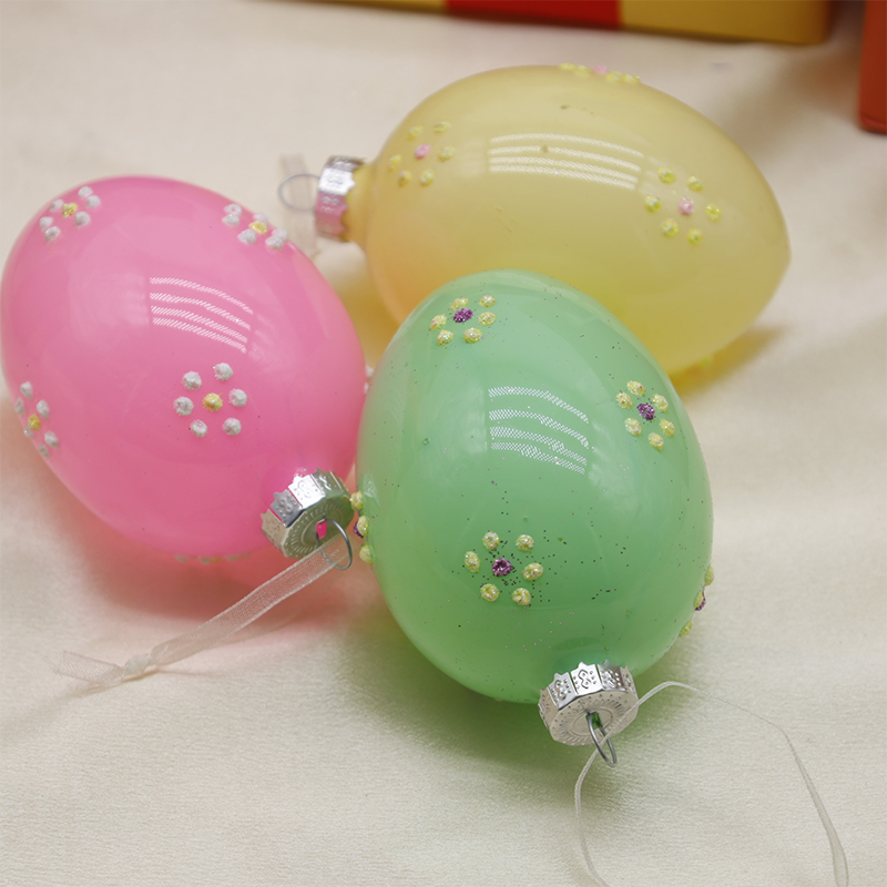 6*8cm Easter Glass Egg Decor Set
