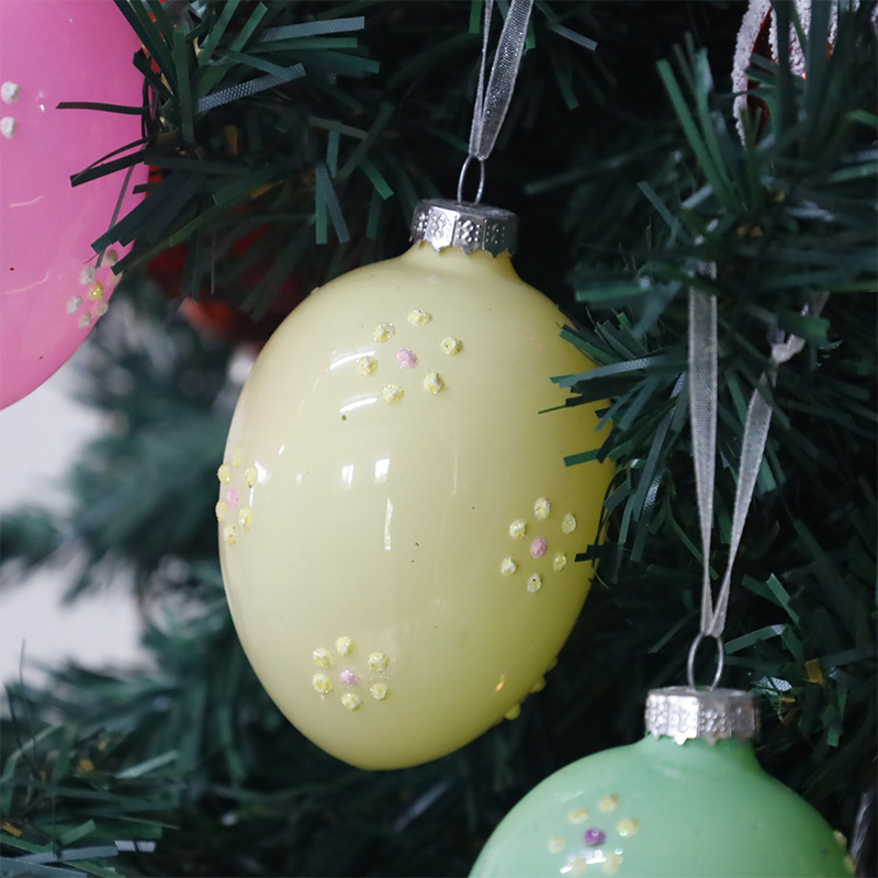 6*8cm Easter Glass Egg Decor Set